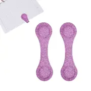 2Pcs Leather Magnetic Bookmark Double-Sided Book Marker(Glitters Light Purple)