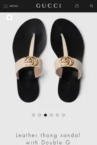 在飛比找Yahoo!奇摩拍賣優惠-保證正品GUCCI Thong Sandal 皮革 夾腳 拖