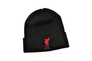 Liverpool FC Unisex Adult Bronx Liver Bird Knitted Turned Up Cuff Beanie (Black/Red) (One Size)