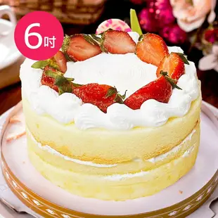 【樂活e棧】 造型蛋糕-清新草莓裸蛋糕6吋x1顆(生日蛋糕)(7個工作天出貨)