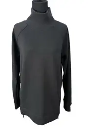 NWT Athleta Cozy Karma Side Zip Funnel Neck Sweatshirt Black Small S $108