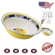 Stylish 4 Quart Old Bay Enamelware Bowl - Elegant Tableware Solution