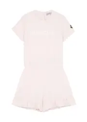 Moncler Kids Logo Stretch-cotton Playsuit - Pink - 18/24M (18 Months) 18/24M (18 months)