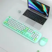 ANYMOB Bluetooth Keyboard And Mouse Combo Set Green Retro Design Wireless Soft Touch Keys