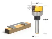 3/4" Diameter Flush Trim Template Router Bit - 1/4" Shank - Yonico 14173q