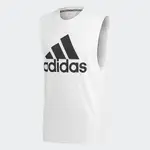 ADIDAS MH BOS TANK 男生款 無袖 DQ1458 愛迪達 上衣 休閒 大LOGO 白