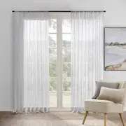 Sherwood Georgia Sheer Rod Pocket Curtain Pair White