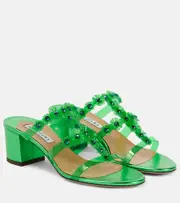 [Aquazzura] Aquazzura Meteorite embellished PVC mules AU 5.5 green