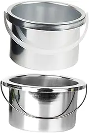 Ipetboom 2 pcs Wax Warmer Inner Dish Replacement Pots for Hair Removal Wax Melting Machine Durable Metal Containers Suitable for Home and Salon Use