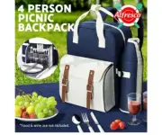*AU STOCK* Alfresco Picnic Basket Backpack Set Cooler Bag 4 Person Insulated