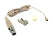 Beige Lavalier Lapel Mic 3-pin mini XLR for VocoPro UDH Wireless Transmitters
