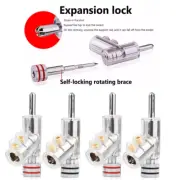 4Pcs 45 Degree Locking Banana Plug 24K Gold Plated Audio Cord Terminal Connector