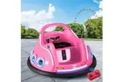 Kids Ride On Car Bumper Electric Toys Cars Light Remote Angry Birds Sticker Pink