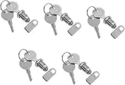 MAGICLULU 5 Sets Cam Lock Small Cam Lock Rv Replacement Keys Silver Zinc Alloy
