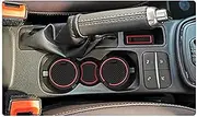 for Fiesta, MK8 Car Non-Slip Rubber Mats (for Right Hand Drive), Car Door Slot Mat, Cup Holder Mat Armrest Center Consoles Interior Decoration 14pcs Car Dashboard Anti-Slip Mat(Red for Left)