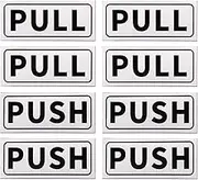 uxcell Push Pull Door Sign, 4 Set 2"x5" PVC Self-Adhesive Waterproof Horizontal Pull Push Sticker Sign for Business Office Store Shop Glass Door, White