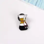 New Barista Cafe Coffee Geek Woodneck Drip Pot Filter Coffee Maker Brooch Badge
