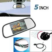 5" Car Rear View Mirror Monitor Reverse Parking Backup Camera Front Rear View