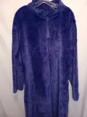 Jaclyn Intimates Special Touch Robe Purple Roses Very Soft Pockets Size 3XL NWT