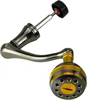 [harayaa] Fishing Reel Handle Grip, Crank Handle Knob Replacement Spare Parts Metal for Both Hands Power Reel Handle Rocker Arm Grip, Golden M