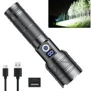 1200000Lm Super Bright Led Flashlight Rechargeable Zoomable Torch Light Lamp