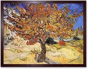 Gogh Mulberry Tree 1889 Old Master Painting Art Print Framed Poster Wall Decor 12X16 Inch