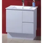 ROMA 750 X 460 X 850mm Finger Pull Slim CERAMIC TOP VANITY UNIT with Kickboard