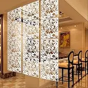 #N/A 4pcs DIY Room Divider s Separator Hanging Decorative Panel Screens, Hanging Room Divider Wall Dividers for Bedroom, White, 40x40x0.8cm