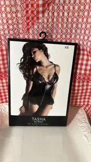Tasha Push Up Teddy in Black SZ.XS. NIB