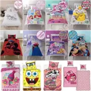 SINGLE DUVET COVER SET GIRLS CHARACTER - DISNEY PRINCESS PEPPA PIG & MORE