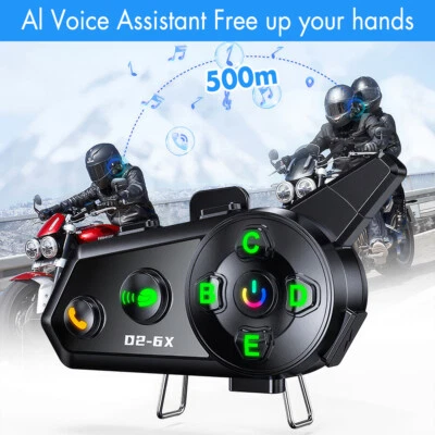 Motorbike Headphones Wireless Bluetooth Motorcycle Helmet Headset Speaker w/ Mic