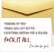 Funny Sympathy Card for Him Her, Support Card for Men Women, Encouragement Cards for Friends, Thinking of You Cards, Loss of Loved One, Bereavement, I'm Here for You