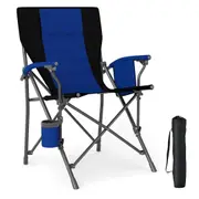 Costway Folding Camping Chair Outdoor Oxford Cloth Lawn Seating w/Cup Holder Side Pocket & Carrying Bag Blue