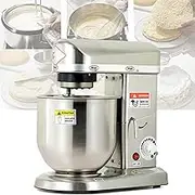 Commercial Food Mixer, Stand Mixer, 3 Speed Electric Dough Mixer, with Stainless Steel Bowl, Dough Hook, Whisk, Beater, for Baking Pizzeria Restaurant,StainlessSteels-10L