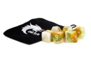 Old School 7 Piece DnD RPG Dice Set: Gradients - Kiwi Fruit