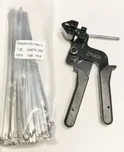 Stainless Steel Cable Ties Zip Tie Tool With 100PCS Metal Cable Zip Ties Widt...