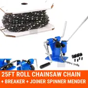 25ft Roll Chainsaw Chain 3/8LP 050 SEMI Chisel+ Breaker + Joiner Spinner Mender