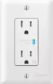 Rocketfish- 2-Outlet In-Wall Surge Protector - White