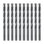 3/16" M35 High-Speed Steel HSS Twist Drill Bits with 3/16" Round Shank, 10pcs