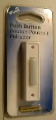 Heath Zenith -715G-1-A Wired Door Chime Push Button, White with White Lighted