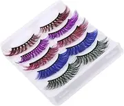 CALLARON False Eyelashes for Girls 5 Pairs Natural Comfortable Stage Eyelash Extensions Makeup Party Diy