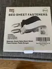 BED SHEET FASTENERS 4 Elastic Nylon Band Nickel Clamps NIB