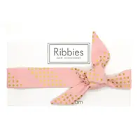 在飛比找蝦皮商城優惠-英國Ribbies 成人蝴蝶結髮帶-粉紅金點點