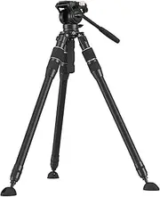 [SMALLRIG] FT-S303 FreeSpeed Carbon Fiber Tripod, 59'' Travel Video Tripod with One-Twist Height Adjustment, 360° Fluid Head, Dual-Mode QR Plate, Weighs 6.4lbs, Max Load 13.2lbs / 6kg for Camera-4643