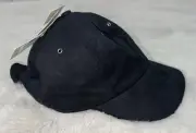 NWT KOOLABURRA by UGG Black Faux Suede Baseball Cap Hat One Size Adjustable $54.