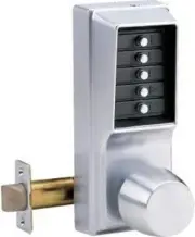 Kaba Ilco 1011-26D-41 Push Button Lock, Entry, Satin Chrome