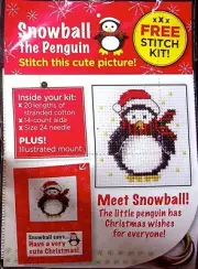 SNOWBALL THE PENGUIN CHRISTMAS CROSS STITCH KIT FUTURE PUBLISHING NOS