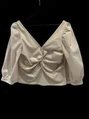 BNWT Abercrombie & Fitch XL Twist Tie Front Half Sleeve Top Blouse £42