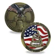 US Liberty Bell Coin Don't Tread on Me Challenge Coin Collectable