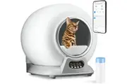 Self Cleaning Cat Litter Box, Automatic Litter Box with 65L Capacity, Wifi APP Control, Health Monitoring, Odor Removal, Sensor Protection for Multi Cat